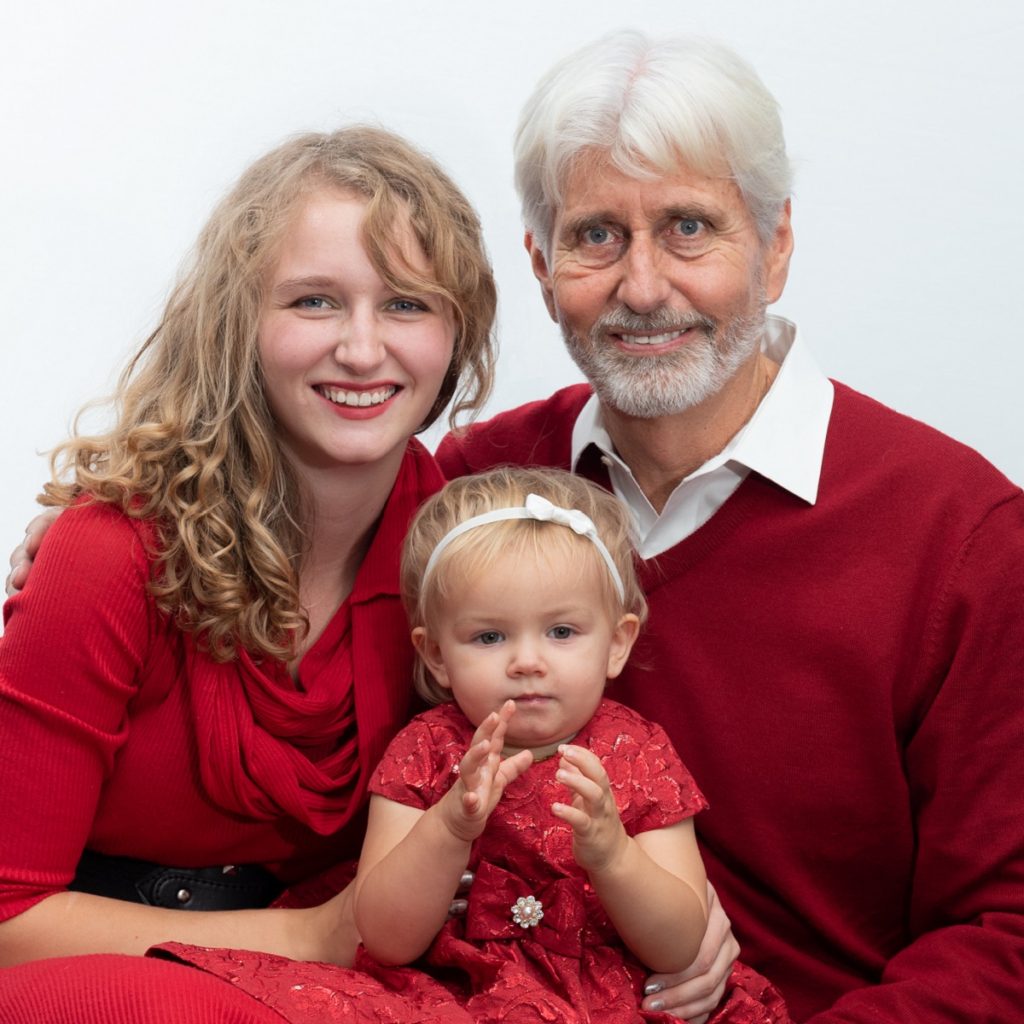 Kristi Kollar, her daughter and father